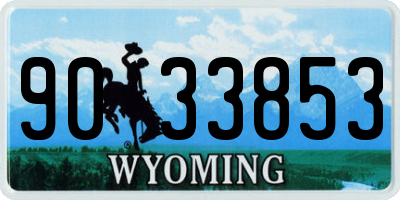 WY license plate 9033853