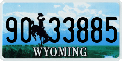 WY license plate 9033885