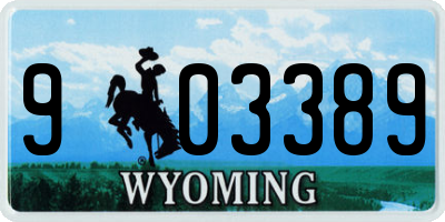 WY license plate 903389