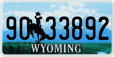WY license plate 9033892