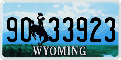 WY license plate 9033923