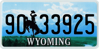 WY license plate 9033925