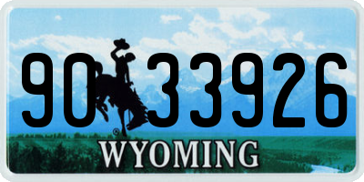 WY license plate 9033926