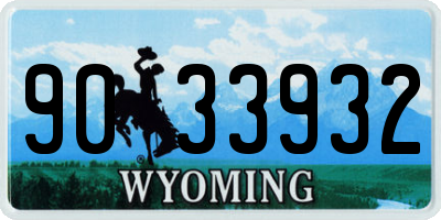WY license plate 9033932