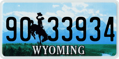 WY license plate 9033934