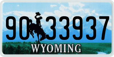 WY license plate 9033937