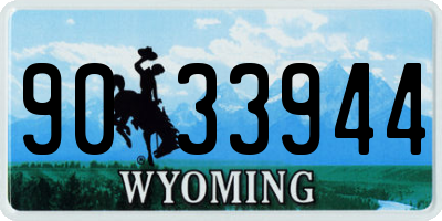 WY license plate 9033944