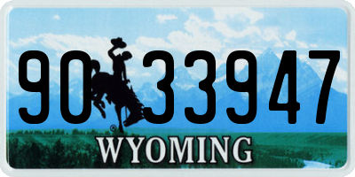 WY license plate 9033947