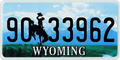 WY license plate 9033962
