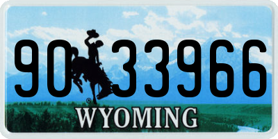 WY license plate 9033966