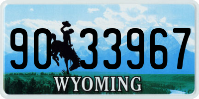 WY license plate 9033967