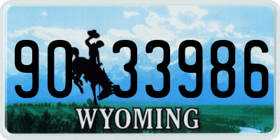 WY license plate 9033986