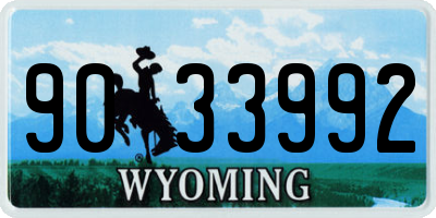 WY license plate 9033992