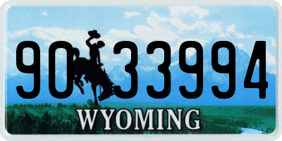 WY license plate 9033994
