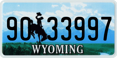 WY license plate 9033997