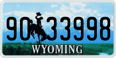 WY license plate 9033998