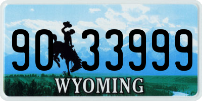 WY license plate 9033999