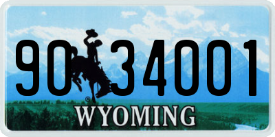 WY license plate 9034001