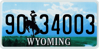 WY license plate 9034003