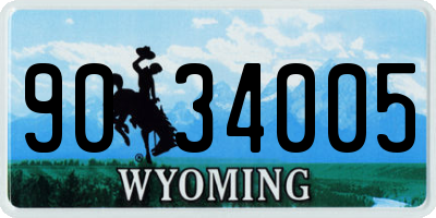 WY license plate 9034005