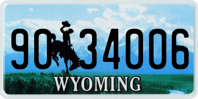 WY license plate 9034006