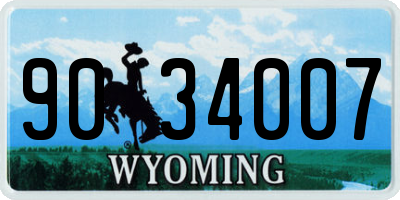 WY license plate 9034007