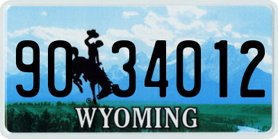 WY license plate 9034012
