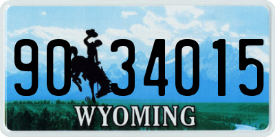WY license plate 9034015