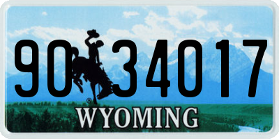 WY license plate 9034017