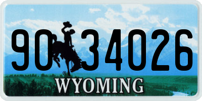 WY license plate 9034026