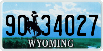 WY license plate 9034027