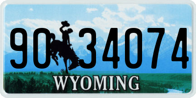 WY license plate 9034074