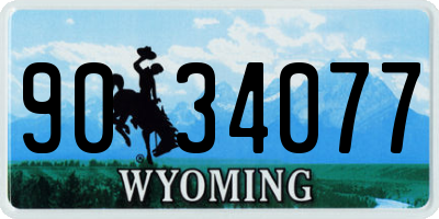 WY license plate 9034077