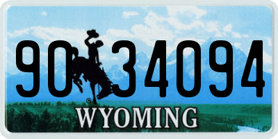 WY license plate 9034094