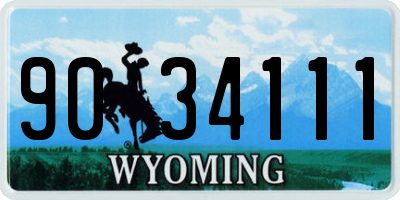 WY license plate 9034111