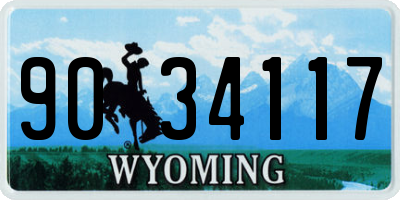 WY license plate 9034117