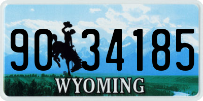WY license plate 9034185