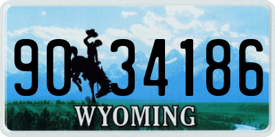 WY license plate 9034186