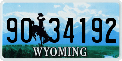 WY license plate 9034192