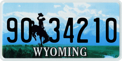 WY license plate 9034210