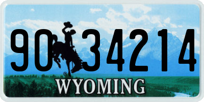 WY license plate 9034214