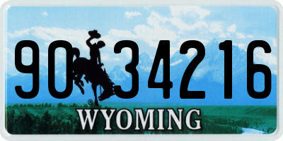 WY license plate 9034216