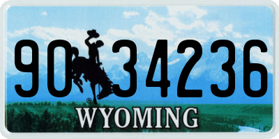 WY license plate 9034236