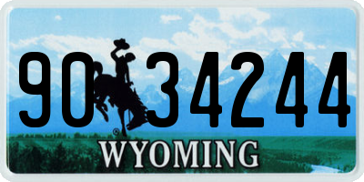 WY license plate 9034244