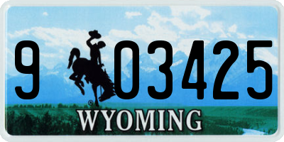 WY license plate 903425