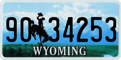 WY license plate 9034253