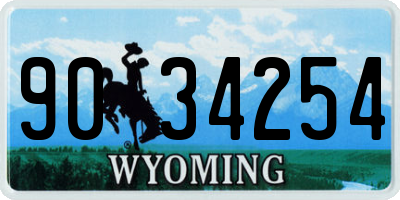WY license plate 9034254