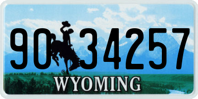 WY license plate 9034257