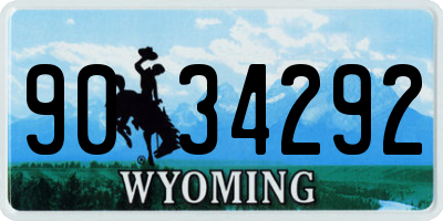 WY license plate 9034292