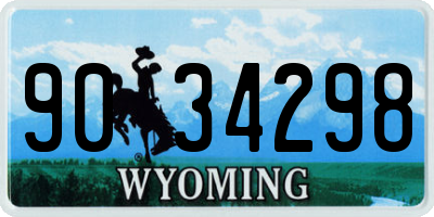 WY license plate 9034298